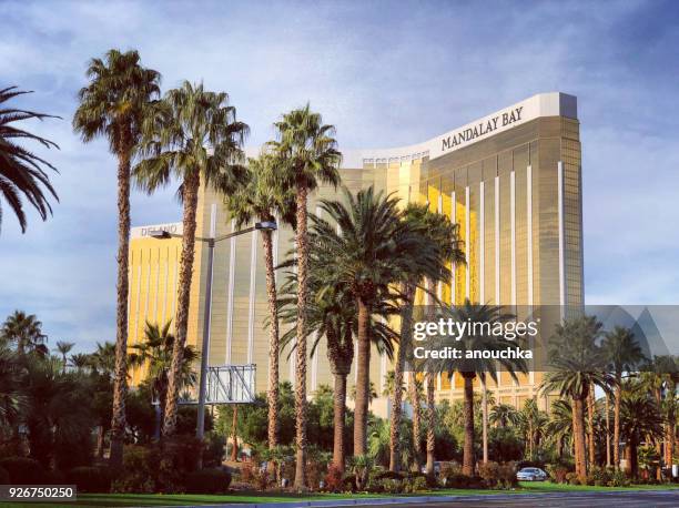 andalay bay hotel viewed from las vegas boulevard, las vegas, usa - mandalay bay las vegas imagens e fotografias de stock