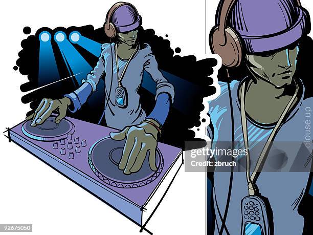 dj - psychedelic rock music stock-grafiken, -clipart, -cartoons und -symbole