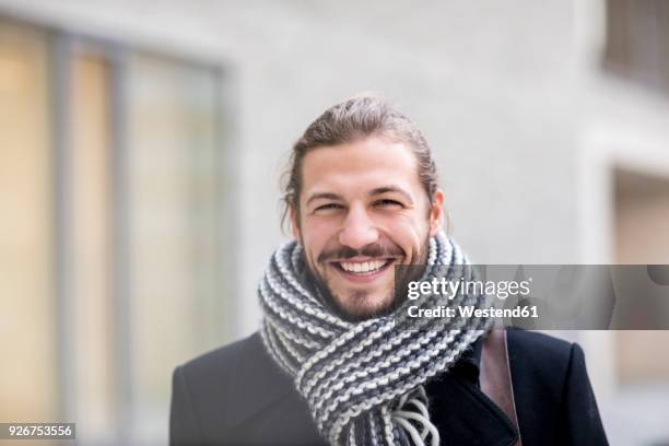 portrait of laughing man in autumn - only young men stock pictures, royalty-free photos & images