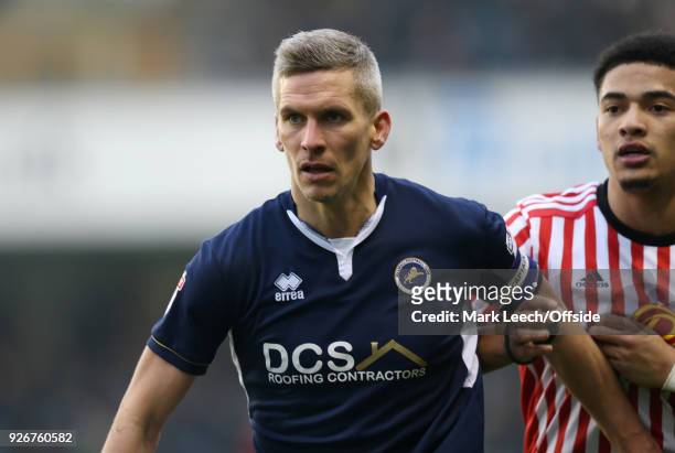 Steve Morison of Millwall during the Sky Bet Championship match between Millwall and Sunderland at The Den on March 3, 2018 in London, England.