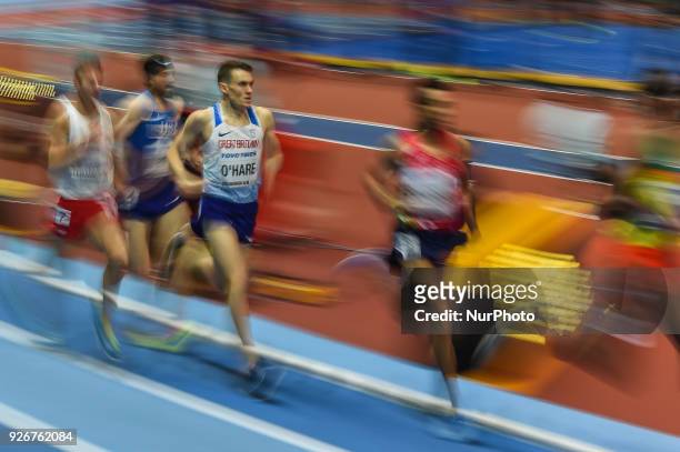 Chris O'Hare of Great Britainat 1500 meter atWorld indoor Athletics Championship 2018, Birmingham, England on March 3, 2018.