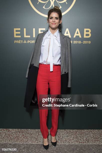 Alice Taglioni attends the Elie Saab show as part of the Paris Fashion Week Womenswear Fall/Winter 2018/2019 on March 3, 2018 in Paris, France.