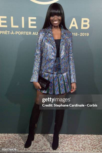 Karidja Toure attends the Elie Saab show as part of the Paris Fashion Week Womenswear Fall/Winter 2018/2019 on March 3, 2018 in Paris, France.