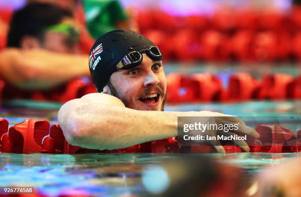 Ross Murdoch of University of Stirling competes in the final of the Men's 100m Breaststroke duringThe Edinburgh International Swim meet incorporating...
