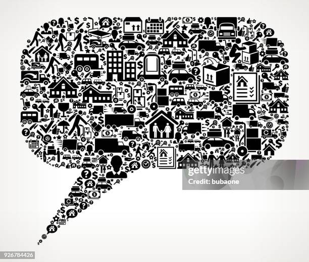 chatbubbles moving and relocation icon pattern - movers packing stock illustrations