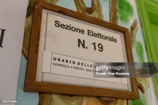 General view as the new adhesive authentication labels for the election ballots for the Senate of the Republic and the Chamber of Deputies are...