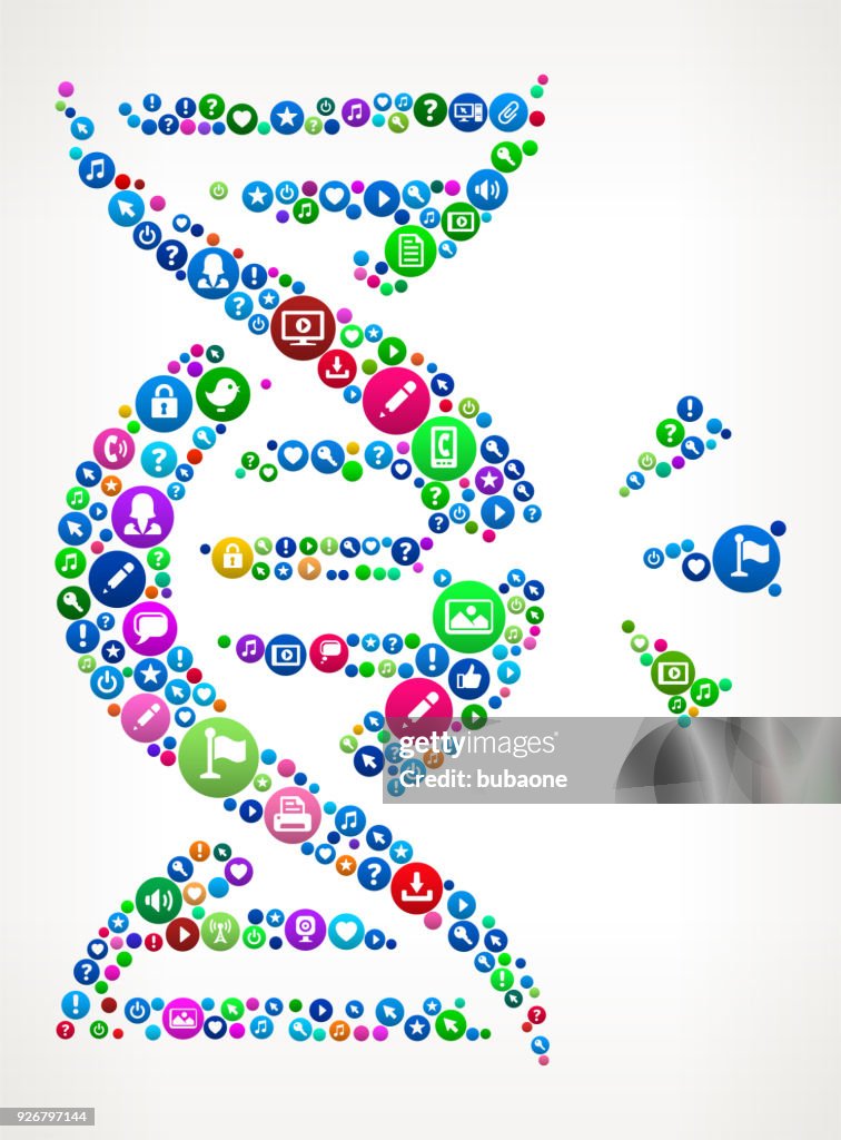 DNA paus Internet kommunikation teknik ikonen mönster