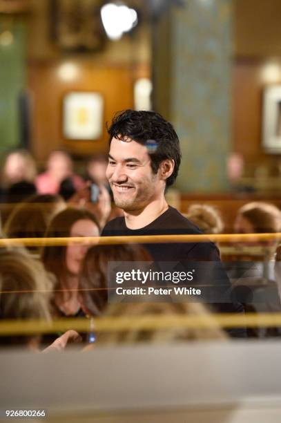 Fashion designer Joseph Altuzarra walks the runway after the Altuzarra show as part of the Paris Fashion Week Womenswear Fall/Winter 2018/2019 on...