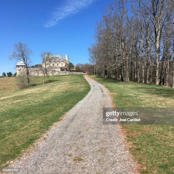 grind weg bij biltmore estate, asheville, north carolina - biltmore estate stockfoto's en -beelden