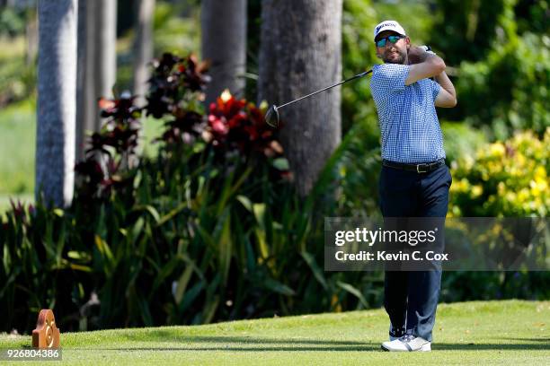 Golfer George McNeill plays a tee shot on the 16th hole during the second day of the Puerto Rico Open Charity Pro-Am at TPC Dorado Beach on March 3,...