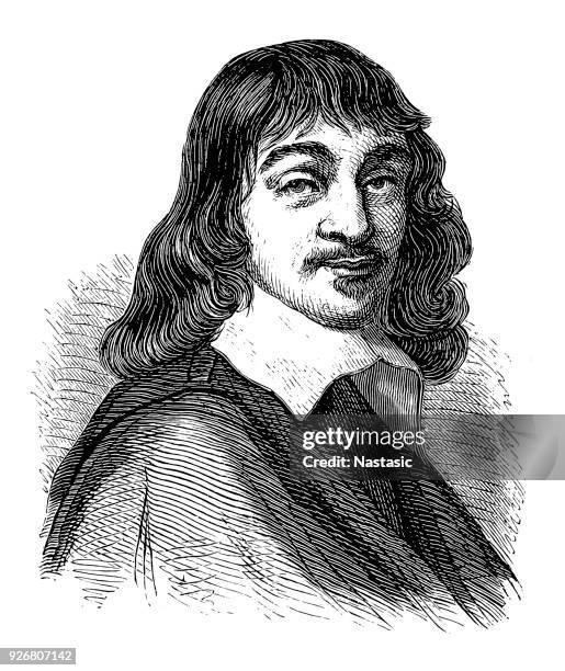 ilustraciones, imágenes clip art, dibujos animados e iconos de stock de rené descartes (renatus cartesius 31 de marzo de 1596 – 11 de febrero de 1650) fue un filósofo francés, matemático y científico - 17th century