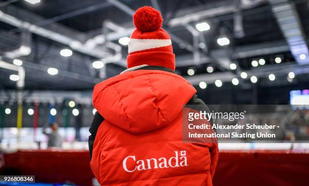 Athletes prepare and warm-up during the World Junior Short Track Speed Skating Championships Day 1 at Arena Lodowa on March 3, 2018 in Tomaszow...