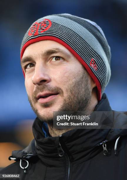 Sandro Schwarz, head coach of Mainz looks on during the Bundesliga match between Hamburger SV and 1. FSV Mainz 05 at Volksparkstadion on March 3,...