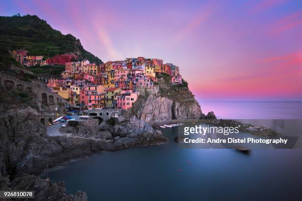 cinque terre - italy - langzeitbelichtung stock pictures, royalty-free photos & images