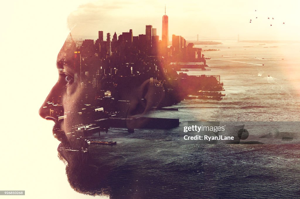 New York geest stadstaat Concept afbeelding