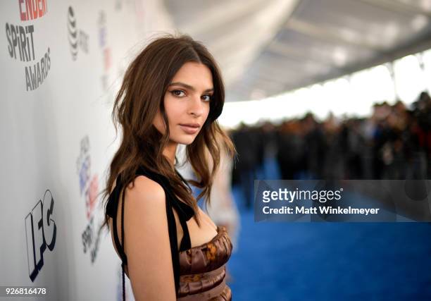 Model Emily Ratajkowski attends the 2018 Film Independent Spirit Awards on March 3, 2018 in Santa Monica, California.