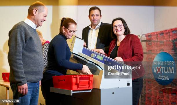 Secretary General of the Social Democratic Party Lars Klingbeil, Mayor of Hamburg Olaf Scholz and Bundestag faction leader of the German Social...