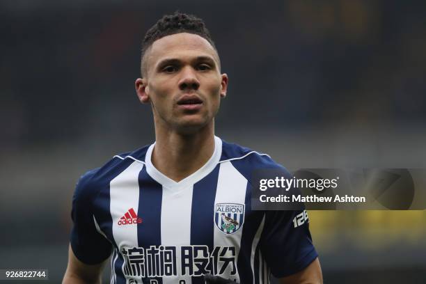 Kieran Gibbs of West Bromwich Albion during the Premier League match between Watford and West Bromwich Albion at Vicarage Road on March 3, 2018 in...