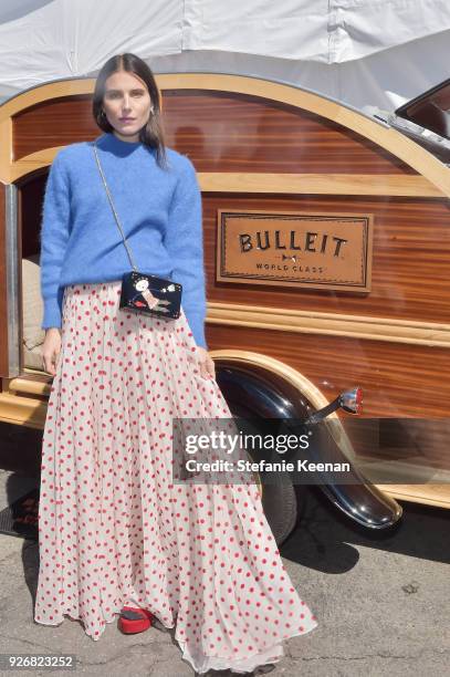 Actor Dree Hemingway celebrated with a Bulleit cocktail at the Bulleit Frontier Works Whiskey Experience during the 2018 Film Independent Spirit...