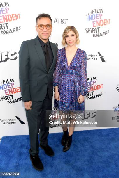 Actors Fred Armisen and Carrie Brownstein attend the 2018 Film Independent Spirit Awards on March 3, 2018 in Santa Monica, California.