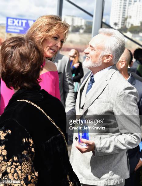 Actors Allison Janney and Bradley Whitford with FIJI Water during the 33rd Anual Film Independent Spirit Awards on March 3, 2018 in Santa Monica,...