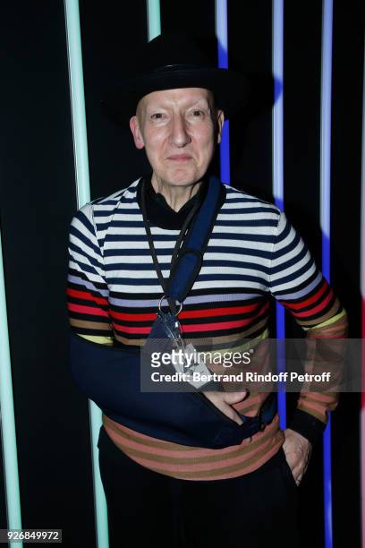 Hat designer, Stephen Jones attends the Sonia Rykiel show as part of the Paris Fashion Week Womenswear Fall/Winter 2018/2019 on March 3, 2018 in...