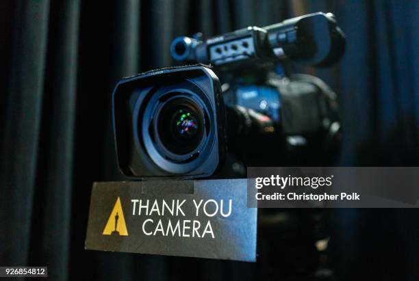 The "Thank You Camera" backstage during rehersals for the 90th Oscars at The Dolby Theatre on March 3, 2018 in Hollywood, California.