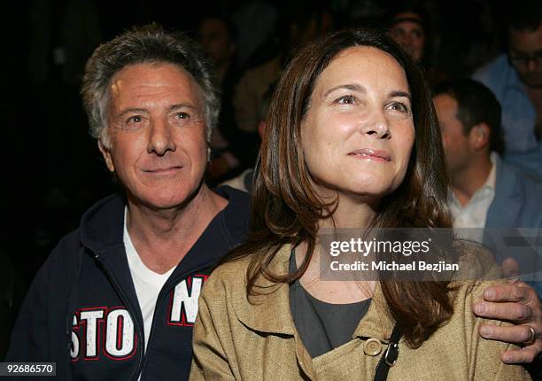 Dustin Hoffman and Lisa Hoffman front row at Monarchy Collection Fall 2007