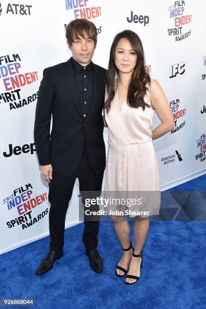 Director Sean Baker and actor Samantha Quan attend the 2018 Film Independent Spirit Awards on March 3, 2018 in Santa Monica, California.