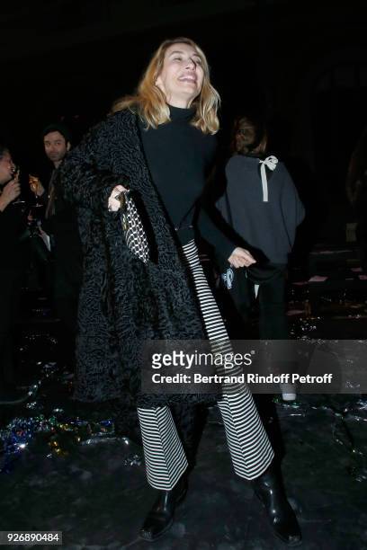 Alexandra Golovanoff dancing during Group Bananarama performs at the end of the Sonia Rykiel show as part of the Paris Fashion Week Womenswear...