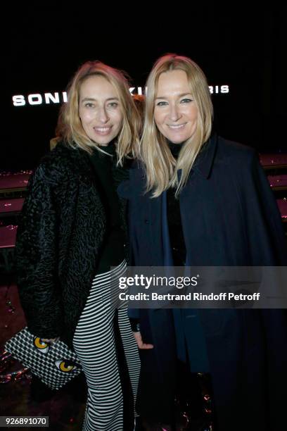 Alexandra Golovanoff and Artistic Director at Sonia Rykiel, Julie de Libran pose after the Sonia Rykiel show as part of the Paris Fashion Week...