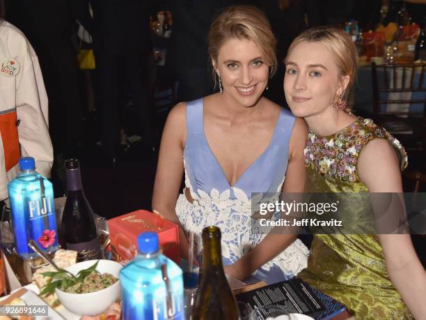 Actor/writer/director Greta Gerwig and actor Saoirse Ronan with Landmark Vineyards during the 33rd Annual Film Independent Spirit Awards on March 3,...