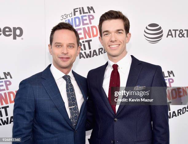 Hosts Nick Kroll and John Mulaney attend the 2018 Film Independent Spirit Awards on March 3, 2018 in Santa Monica, California.