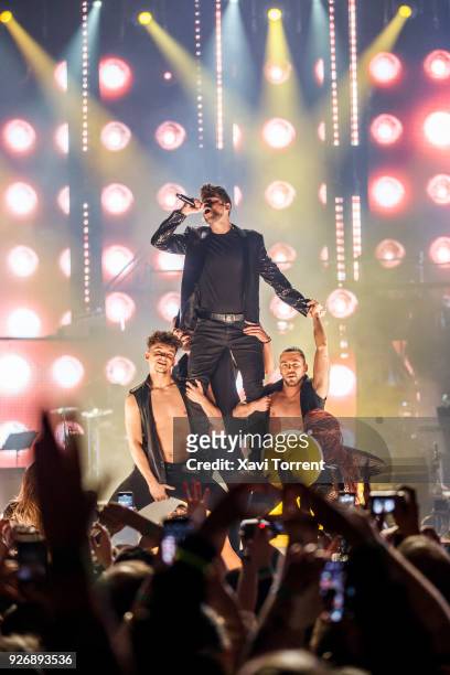Ricky Merino of OT 2017 performs on stage during the 'Operacion Triunfo' concert at Palau Sant Jordi on March 3, 2018 in Barcelona, Spain.