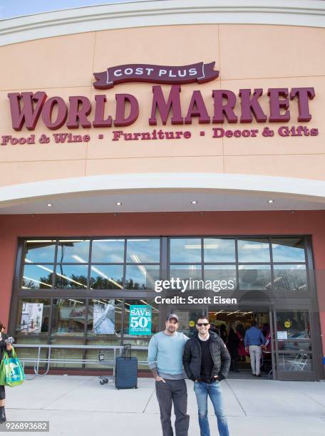 S "Kitchen Cousins" Anthony Carrino and John Colaneri outside of the new Cost Plus World Market on March 3, 2018 in Salem, New Hampshire.