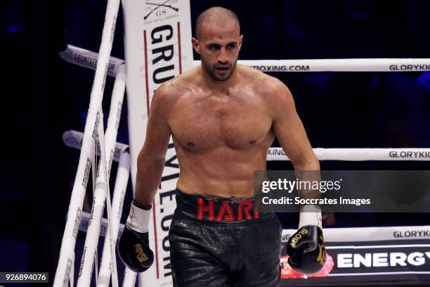 Badr Hari vs Hesdy Gerges during the match between Badr vs Hesdy v GLORY 51 SuperFight Series at the Ahoy on March 3, 2018 in Rotterdam Netherlands