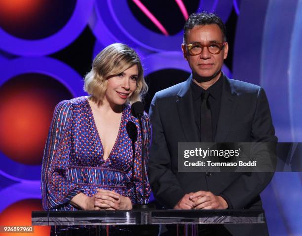 Actors Carrie Brownstein and Fred Armisen speak onstage during the 2018 Film Independent Spirit Awards on March 3, 2018 in Santa Monica, California.