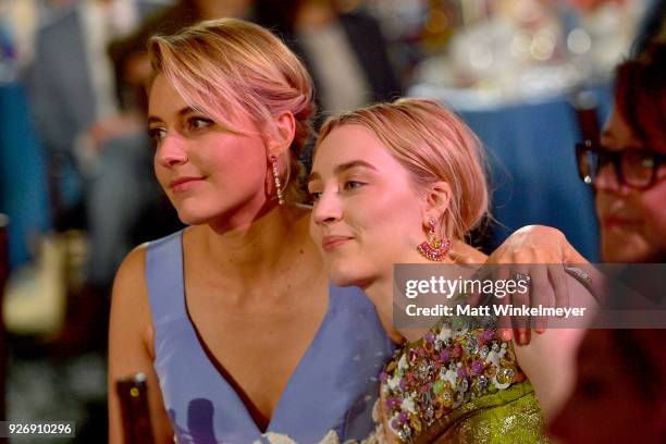 Director Greta Gerwig and actor Saoirse Ronan during the 2018 Film Independent Spirit Awards on March 3, 2018 in Santa Monica, California.