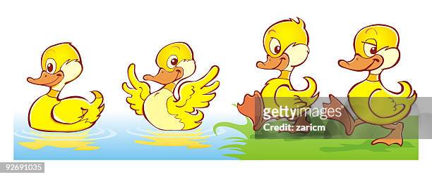 ducklings - duckling stock illustrations