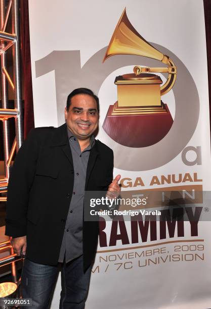 Musician Gilberto Santa Rosa attends the 10th Annual Latin GRAMMY Awards Univision Radio Remotes Day 2 held at the Mandalay Bay Events Center on...