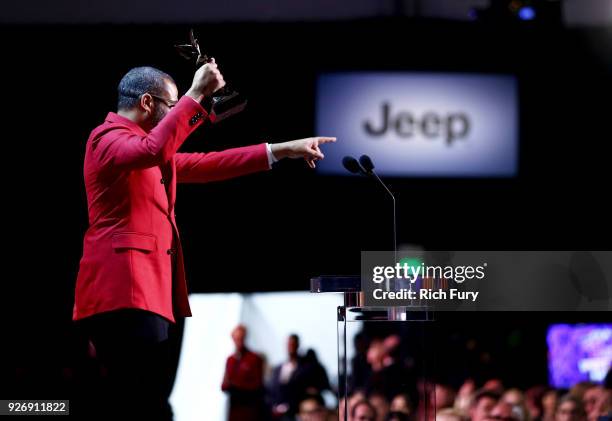 Jordan Peele accepts the award for Best Feature for "Get Out" at the 2018 Film Independent Spirit Awards on March 3, 2018 in Santa Monica, California.