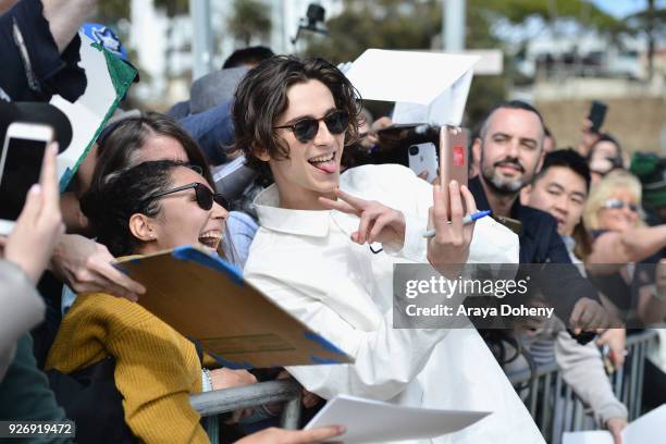 Timothée Chalamet attends the 2018 Film Independent Spirit Awards on March 3, 2018 in Santa Monica, California.