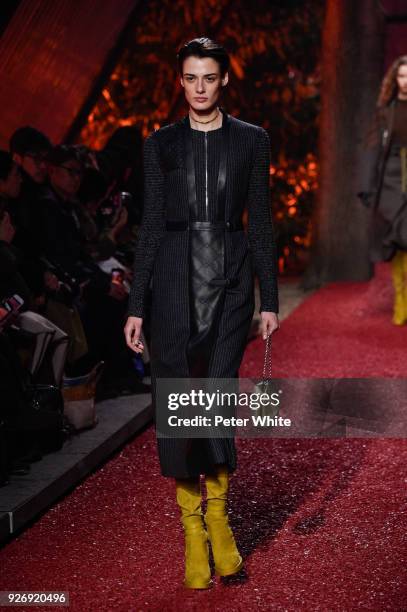 Model walks the runway during the Hermes show as part of the Paris Fashion Week Womenswear Fall/Winter 2018/2019 on March 3, 2018 in Paris, France.