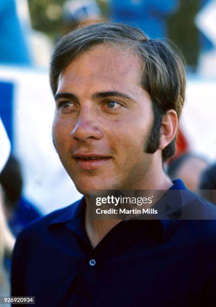 Johnny Bench of the Cincinnati Reds looks on during a celebrity golf event circa 1970's.