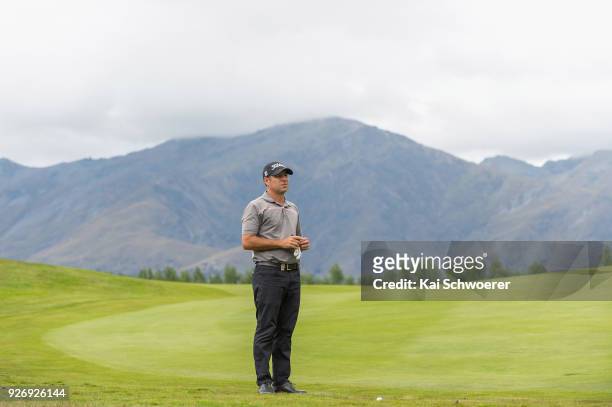 Terry Pilkadaris of Australia looks on during day four of the ISPS Handa New Zealand Golf Open at Millbrook Golf Resort on March 4, 2018 in...