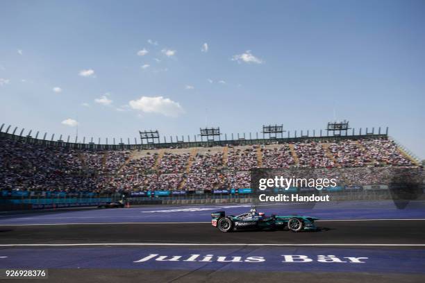 In this handout provided by Jaguar Racing, Mitch Evans , Panasonic Jaguar Racing, Jaguar I-Type II in action during the Mexico City ePrix, Round 5 of...