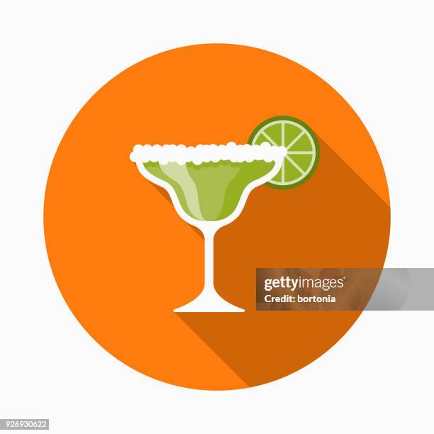 ilustraciones, imágenes clip art, dibujos animados e iconos de stock de margarita planas diseño méxico icono con sombra lateral - margarita cóctel