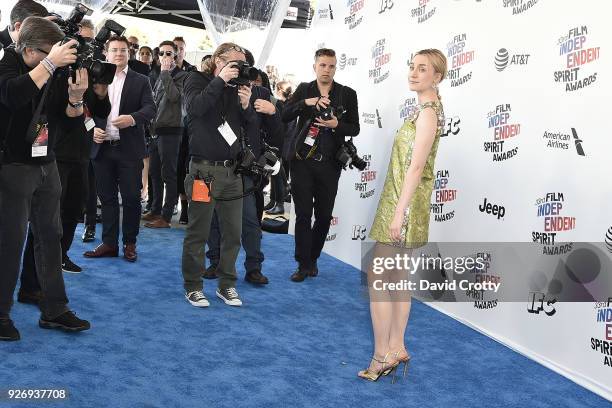 Saoirse Ronan attends the 2018 Film Independent Spirit Awards - Arrivals on March 3, 2018 in Santa Monica, California.