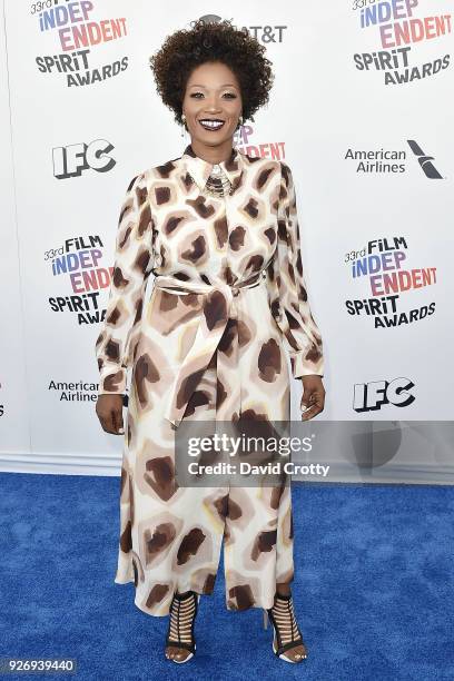 Yolonda Ross attends the 2018 Film Independent Spirit Awards - Arrivals on March 3, 2018 in Santa Monica, California.