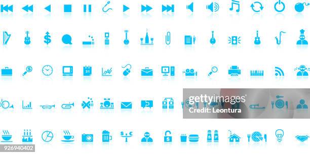 icon set - fish in bulb stock illustrations